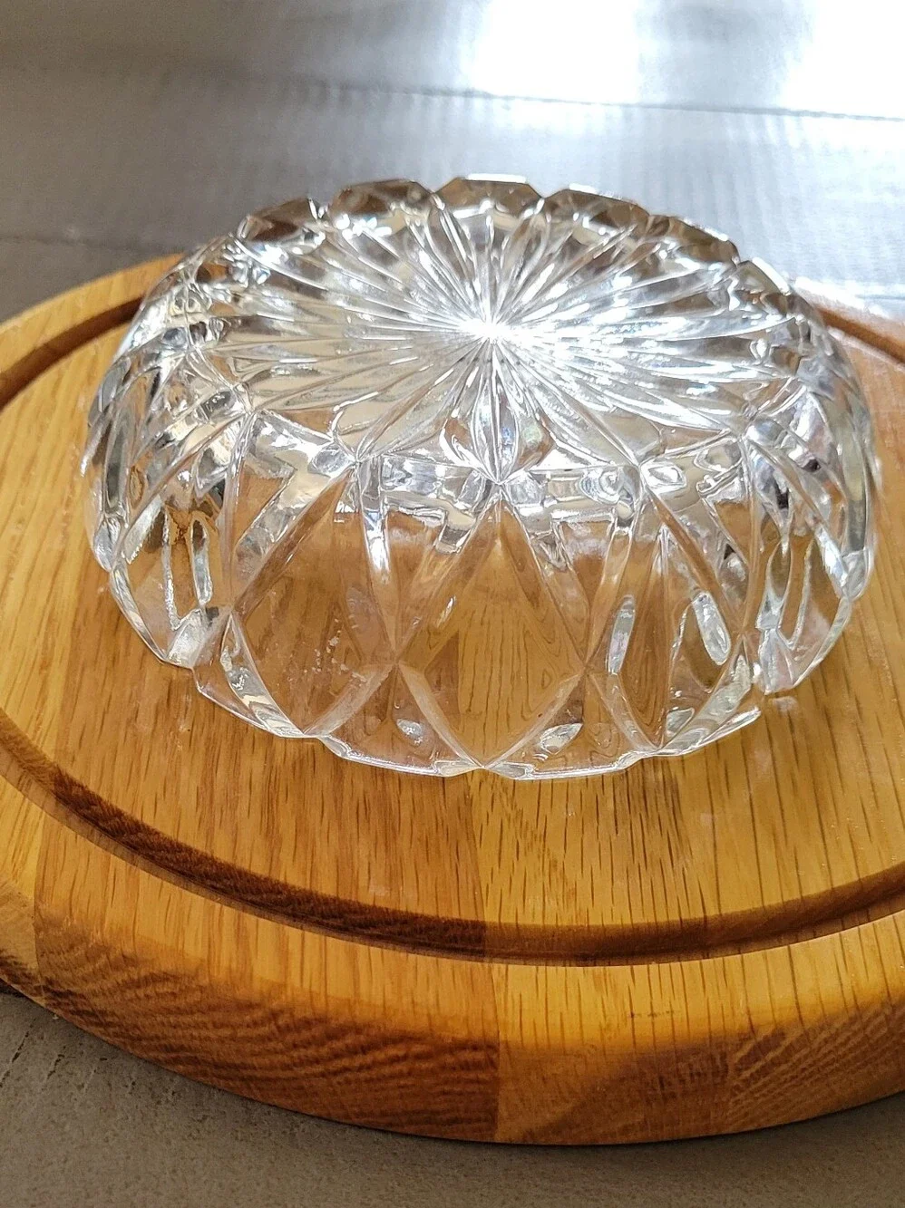 Clear Glass Decorative Bowl - Classic Cut Pattern